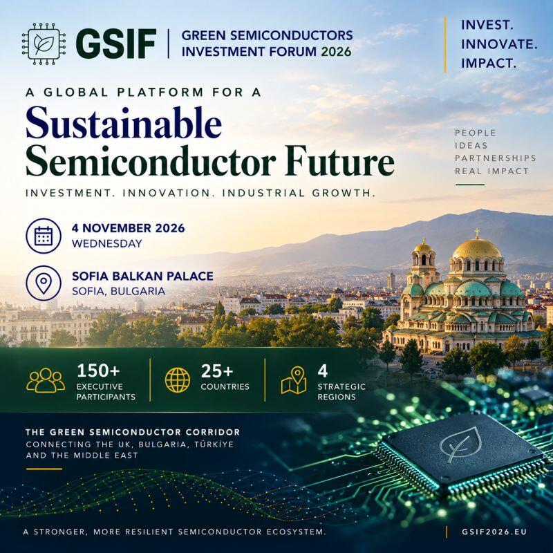 Green Semiconductors Investment Forum GSIF 2026 | Limited Places Available - Secure Your Participation. 04 November, Sofia Balkan Palace